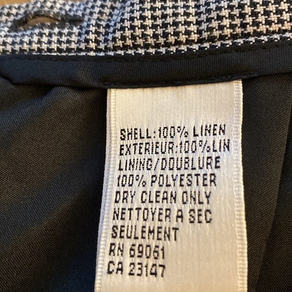 Talbots linen skirt Irish linen petite size 8 slit in back pockets black white - Picture 5 of 9